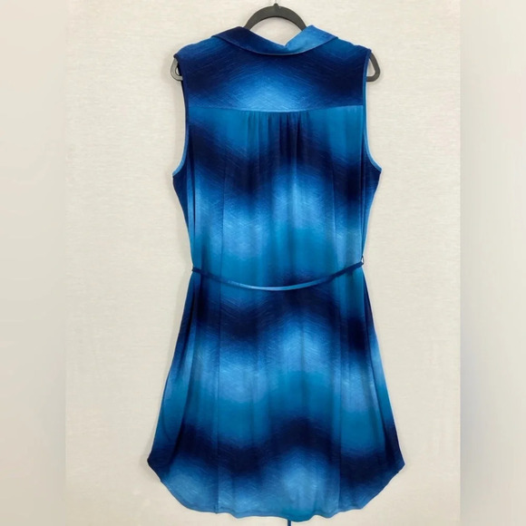 Cocomo Navy Soft Stretch V Neck Sleeveless Collar Belted Casual Dress size 2X - Picture 8 of 9